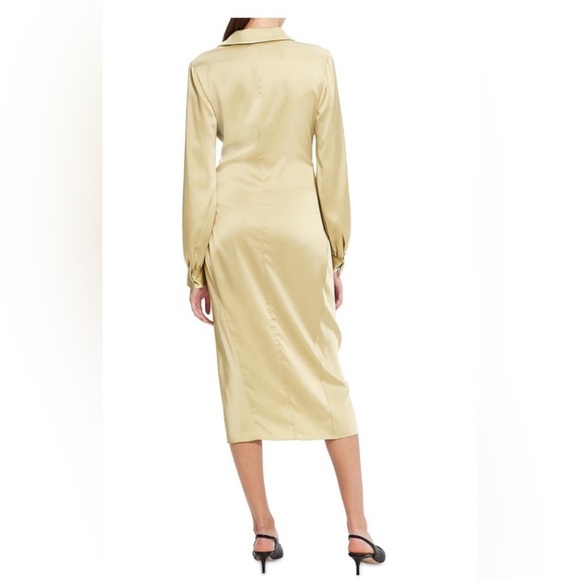 Theory NWT size 0 twist midi pale lime dress - Picture 5 of 9